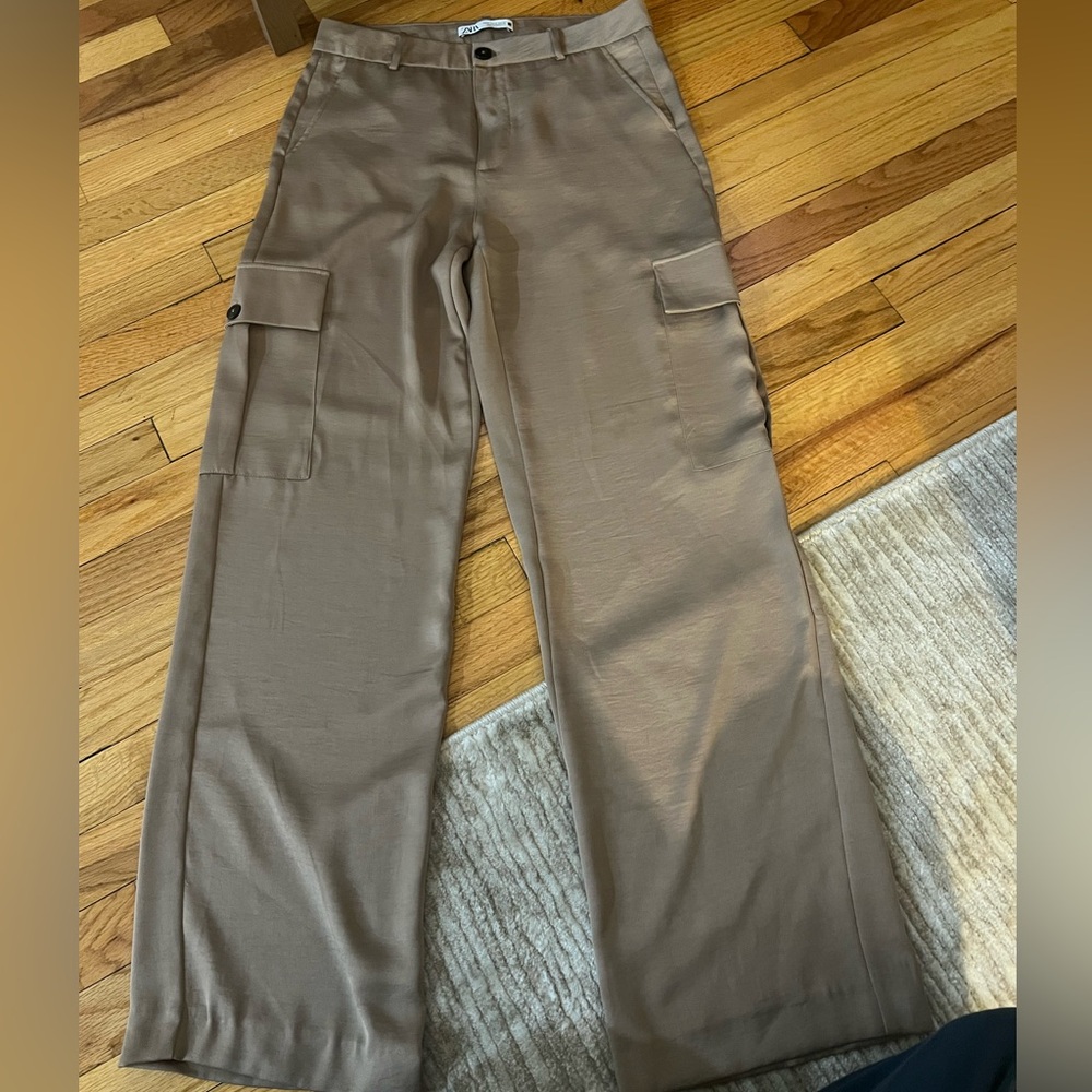 Zara Silk Cargo Pants